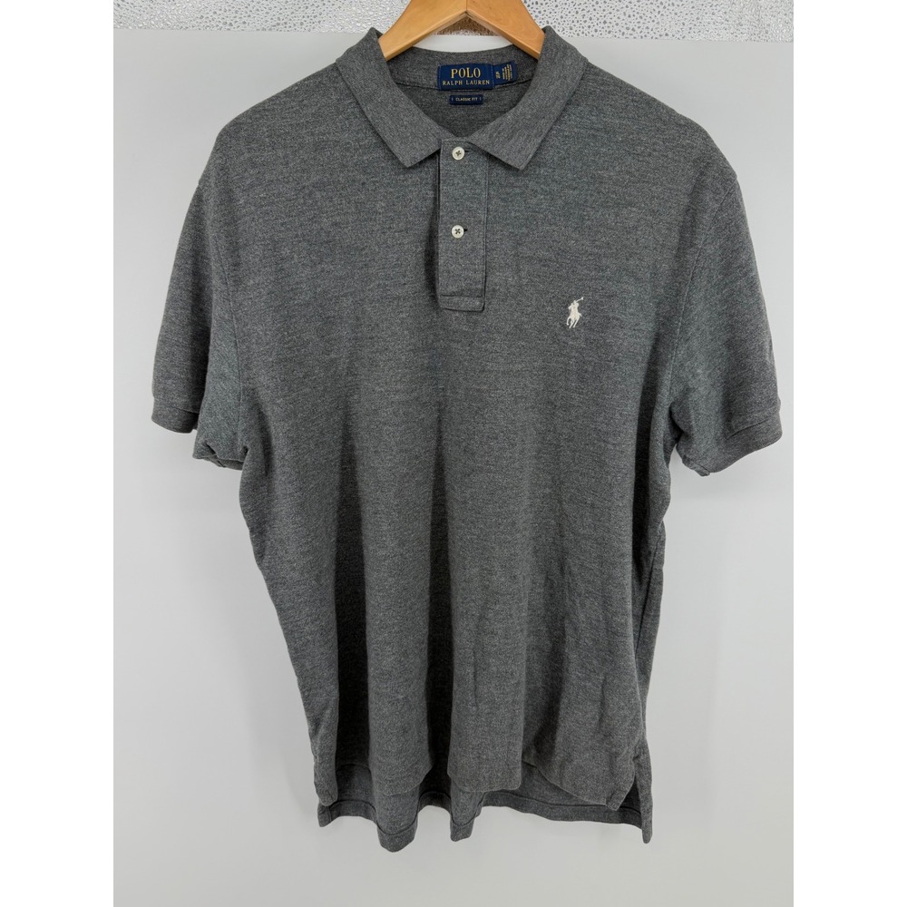 Polo Ralph Lauren Men XL Classic Fit Gray Short Sleeve Cotton Polo Shirt 0947